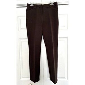 Van Heusen Studio Stretch Extensible Dark Brown Mid-Rise Straight Leg Pants Sz 4
